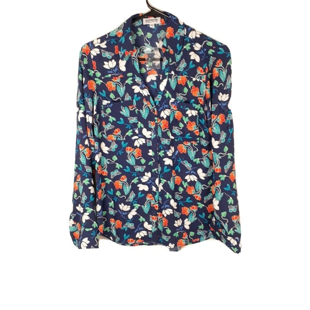 NWOT Express The Portofino Shirt Floral Butterfly